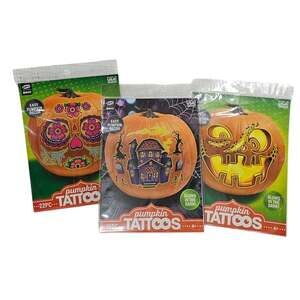 New Savvi Glow in the Dark Halloween Jack-o-Lantern Pumpkin Tattoos Lot of 3